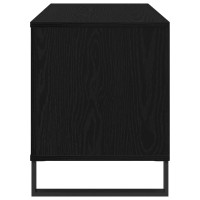 Produktbild för Skivskåp med hylla Svart Ek 100 x 38 x 48 cm Konstruerat trä