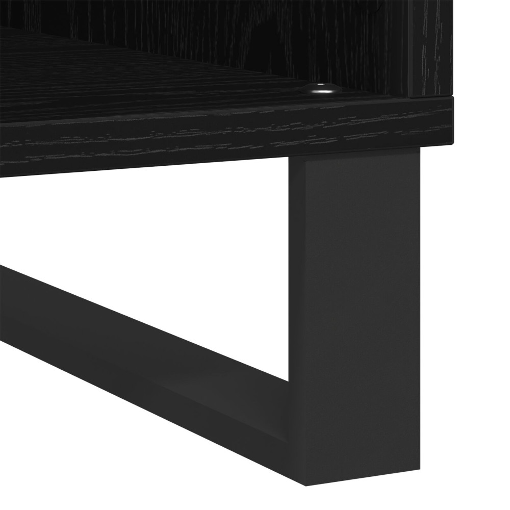 Produktbild för Skivskåp med hylla Svart Ek 100 x 38 x 48 cm Konstruerat trä