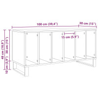 Produktbild för Skivskåp med hylla Svart Ek 100 x 38 x 48 cm Konstruerat trä