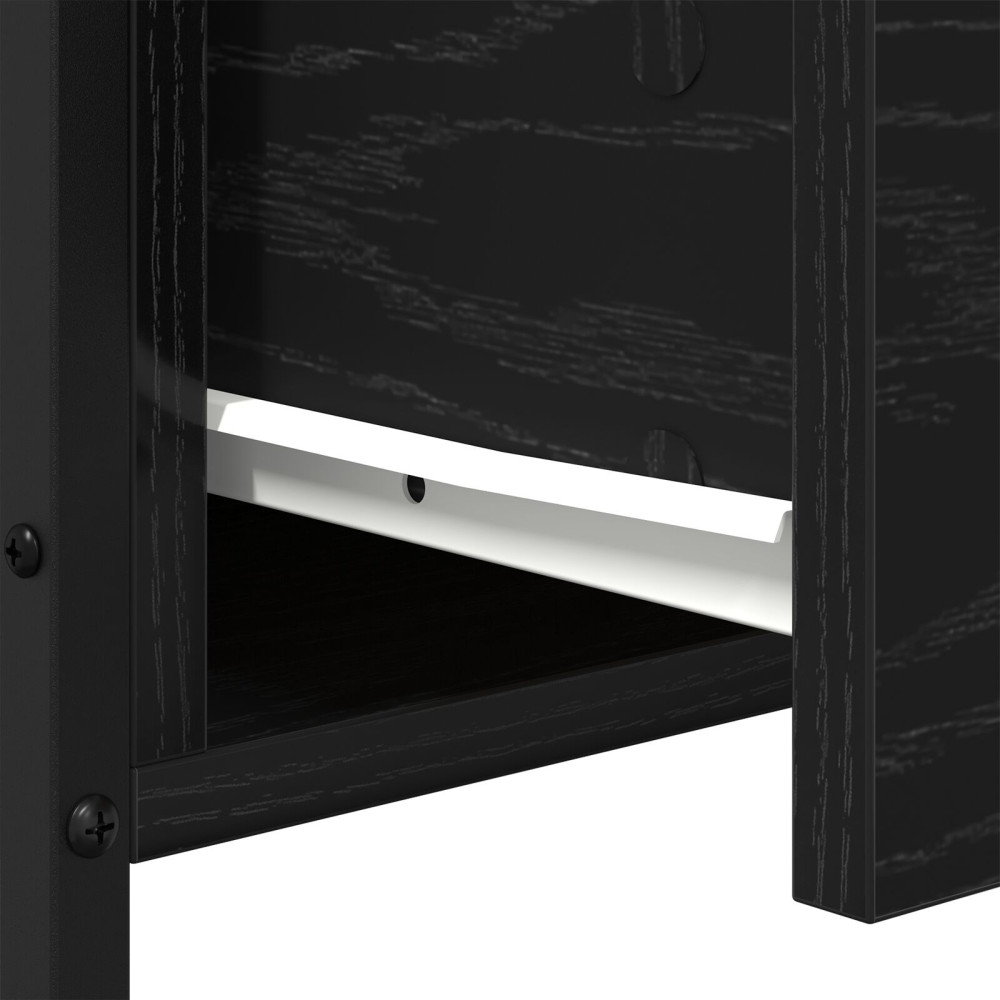 Produktbild för Nattduksbord 2 pcs Svart Ek 34 x 35,5 x 70 cm Konstruerat trä