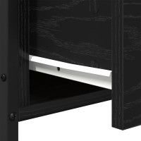 Produktbild för Nattduksbord 2 pcs Svart Ek 34 x 35,5 x 70 cm Konstruerat trä