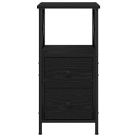 Produktbild för Nattduksbord 2 pcs Svart Ek 34 x 35,5 x 70 cm Konstruerat trä