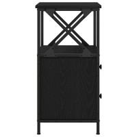 Produktbild för Nattduksbord 2 pcs Svart Ek 34 x 35,5 x 70 cm Konstruerat trä
