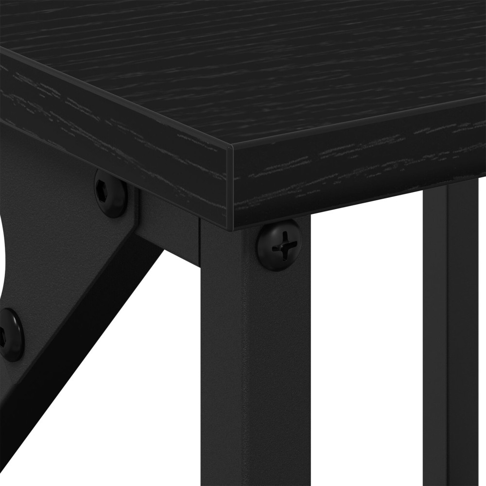 Produktbild för Nattduksbord 2 pcs Svart Ek 34 x 35,5 x 70 cm Konstruerat trä