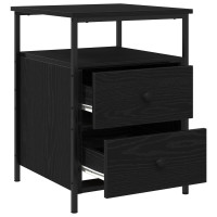 Produktbild för Nattduksbord 2 pcs Svart Ek 34 x 35,5 x 50 cm Konstruerat trä
