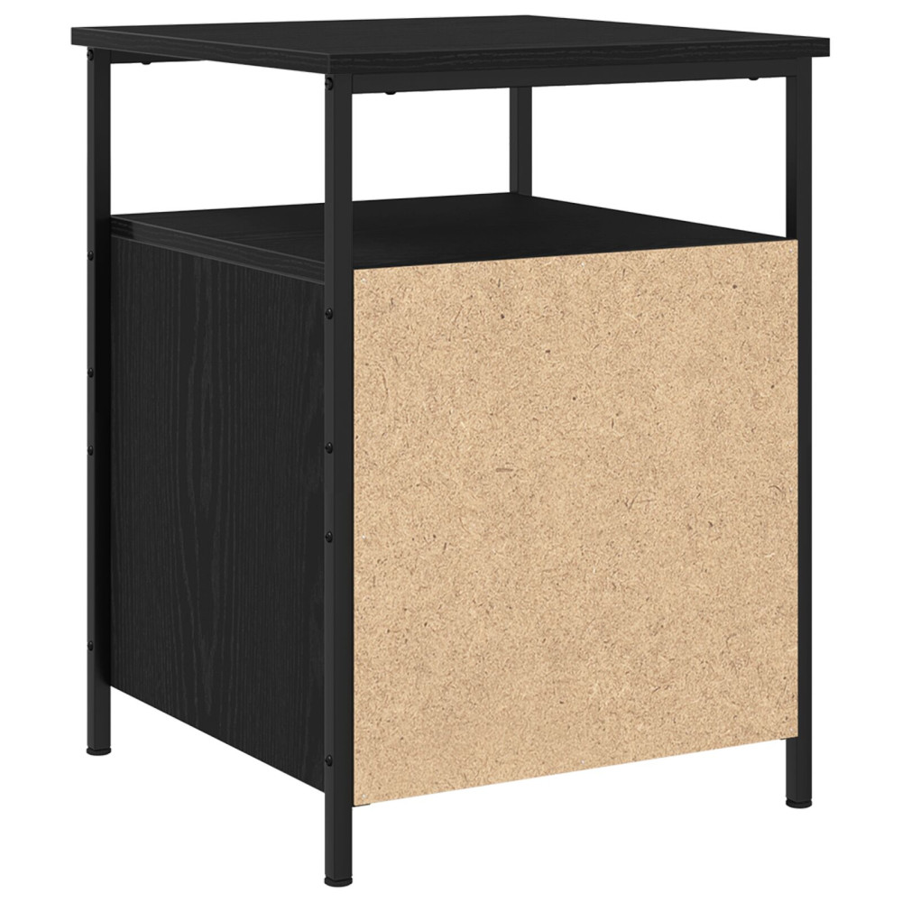 Produktbild för Nattduksbord 2 pcs Svart Ek 34 x 35,5 x 50 cm Konstruerat trä