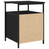 Produktbild för Nattduksbord 2 pcs Svart Ek 34 x 35,5 x 50 cm Konstruerat trä
