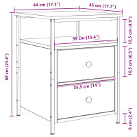 Produktbild för Nattduksbord 2 pcs Svart Ek 34 x 35,5 x 50 cm Konstruerat trä