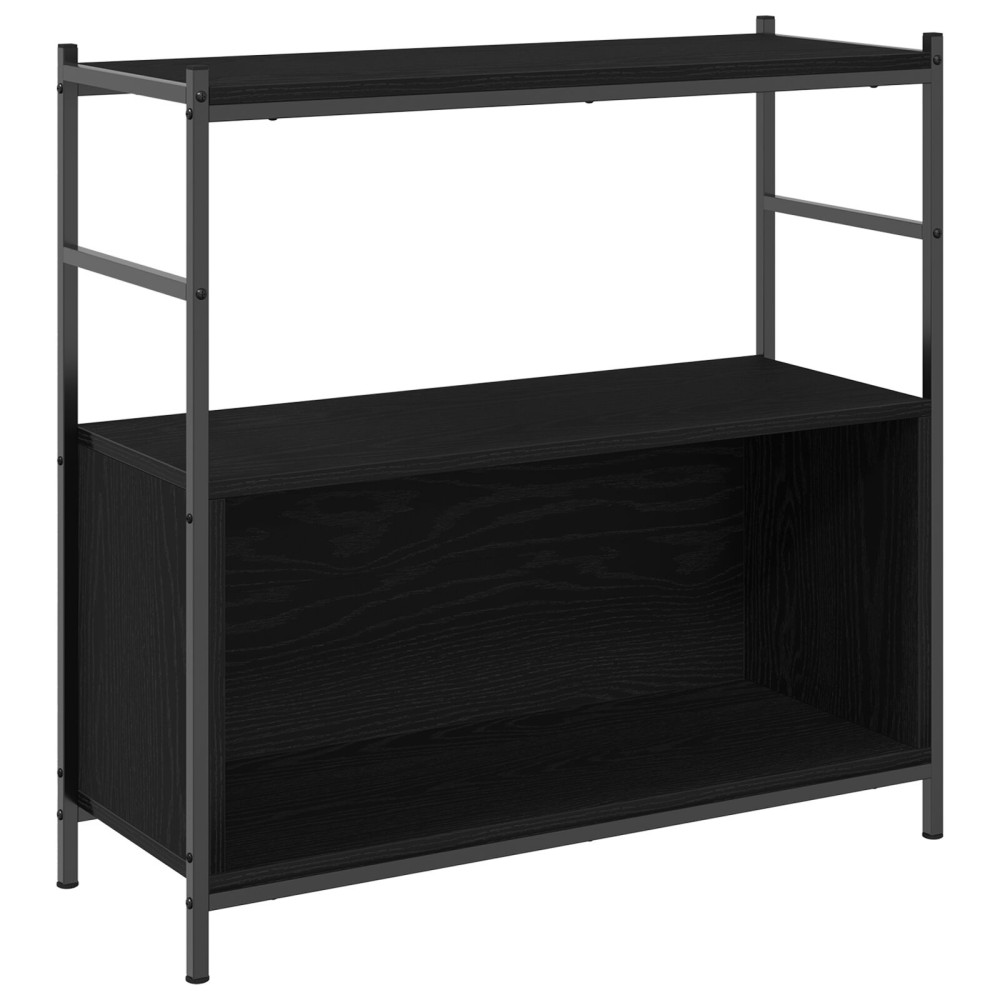 Produktbild för Hyllsystem Svart ek 80 x 30 x 78.5 cm Konstruerat trä