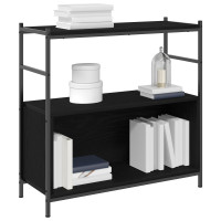 Produktbild för Hyllsystem Svart ek 80 x 30 x 78.5 cm Konstruerat trä