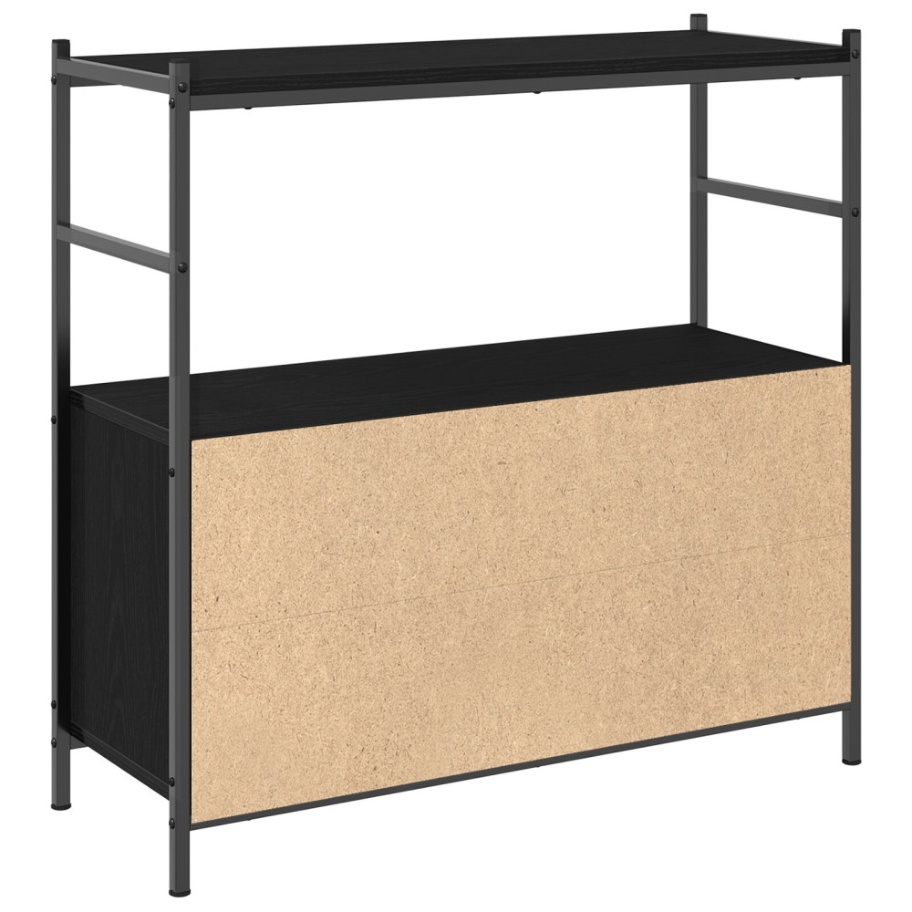 Produktbild för Hyllsystem Svart ek 80 x 30 x 78.5 cm Konstruerat trä