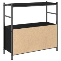 Produktbild för Hyllsystem Svart ek 80 x 30 x 78.5 cm Konstruerat trä