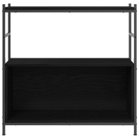 Produktbild för Hyllsystem Svart ek 80 x 30 x 78.5 cm Konstruerat trä