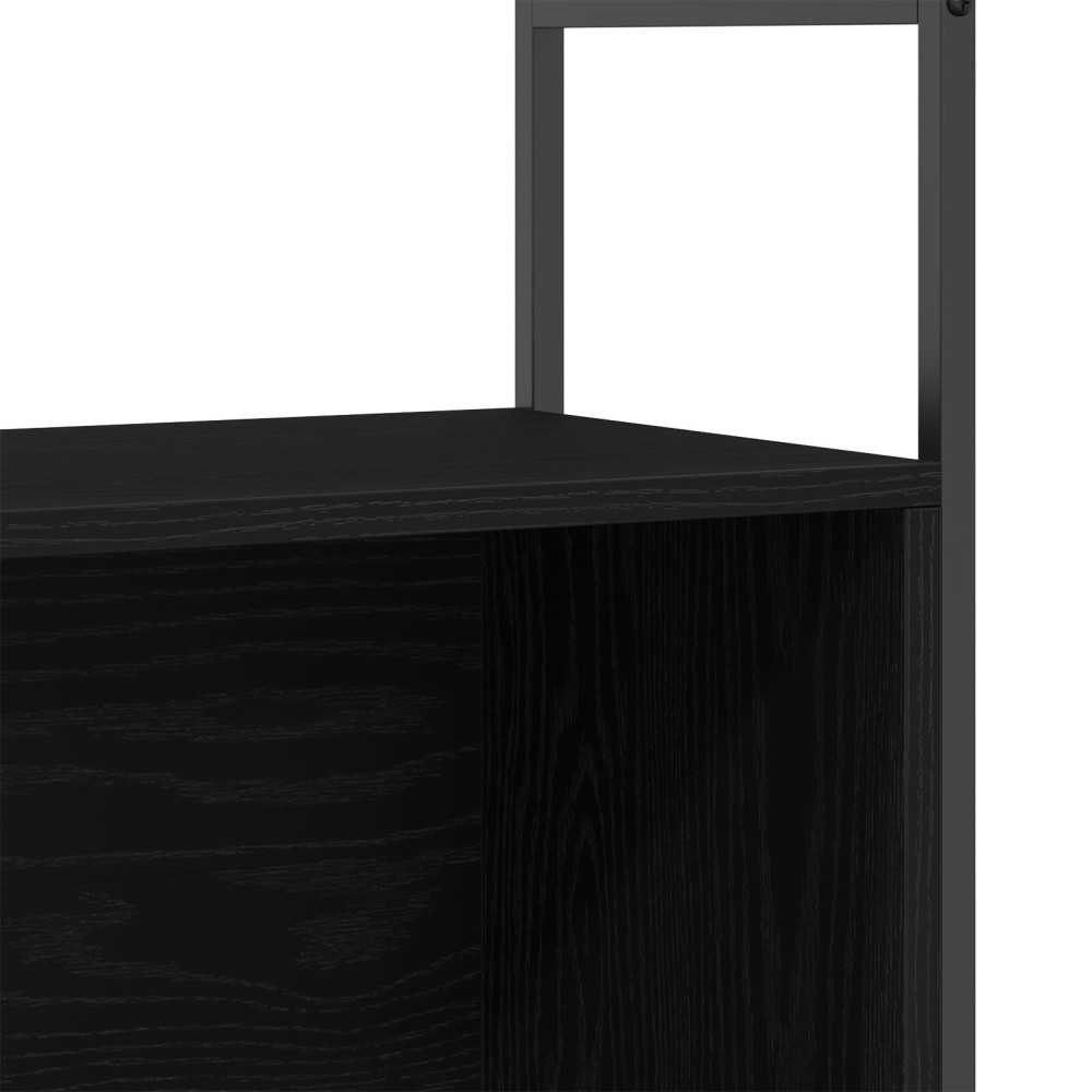 Produktbild för Hyllsystem Svart ek 80 x 30 x 78.5 cm Konstruerat trä