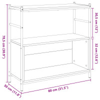Produktbild för Hyllsystem Svart ek 80 x 30 x 78.5 cm Konstruerat trä