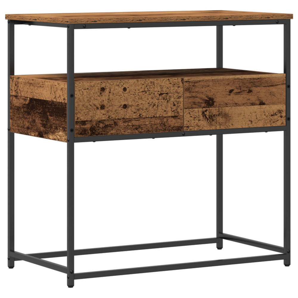 Produktbild för Konsolbord med låda Gammalt trä 75 x 40 x 75 cm Konstruerat trä