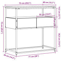 Produktbild för Konsolbord med låda Gammalt trä 75 x 40 x 75 cm Konstruerat trä
