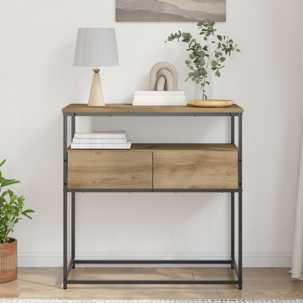 Produktbild för Konsolbord med låda Artisan Ek 75 x 40 x 75 cm Konstruerat trä