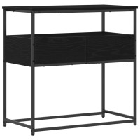 Produktbild för Konsolbord med låda Svart Ek 75 x 40 x 75 cm Konstruerat trä