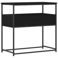 Produktbild för Konsolbord med låda Svart Ek 75 x 40 x 75 cm Konstruerat trä