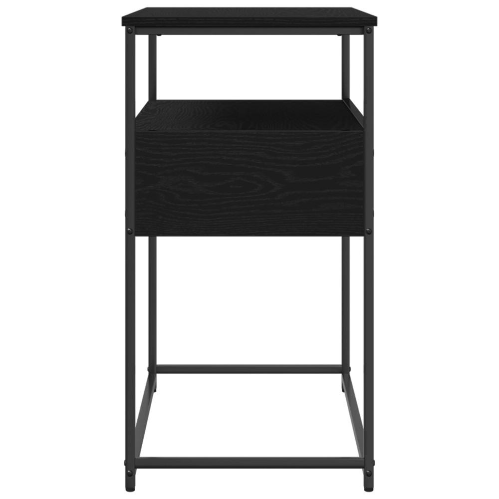 Produktbild för Konsolbord med låda Svart Ek 75 x 40 x 75 cm Konstruerat trä