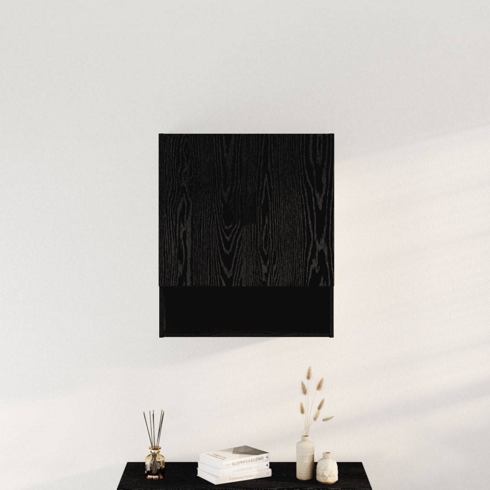 Produktbild för Väggmonterat skåp Svart Ek 60 x 31 x 70 cm Konstruerat trä