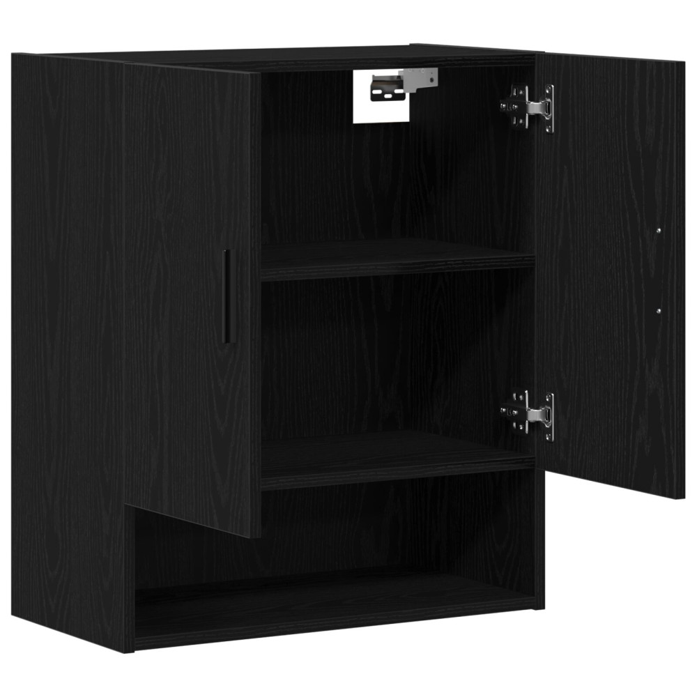 Produktbild för Väggmonterat skåp Svart Ek 60 x 31 x 70 cm Konstruerat trä