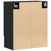 Produktbild för Väggmonterat skåp Svart Ek 60 x 31 x 70 cm Konstruerat trä