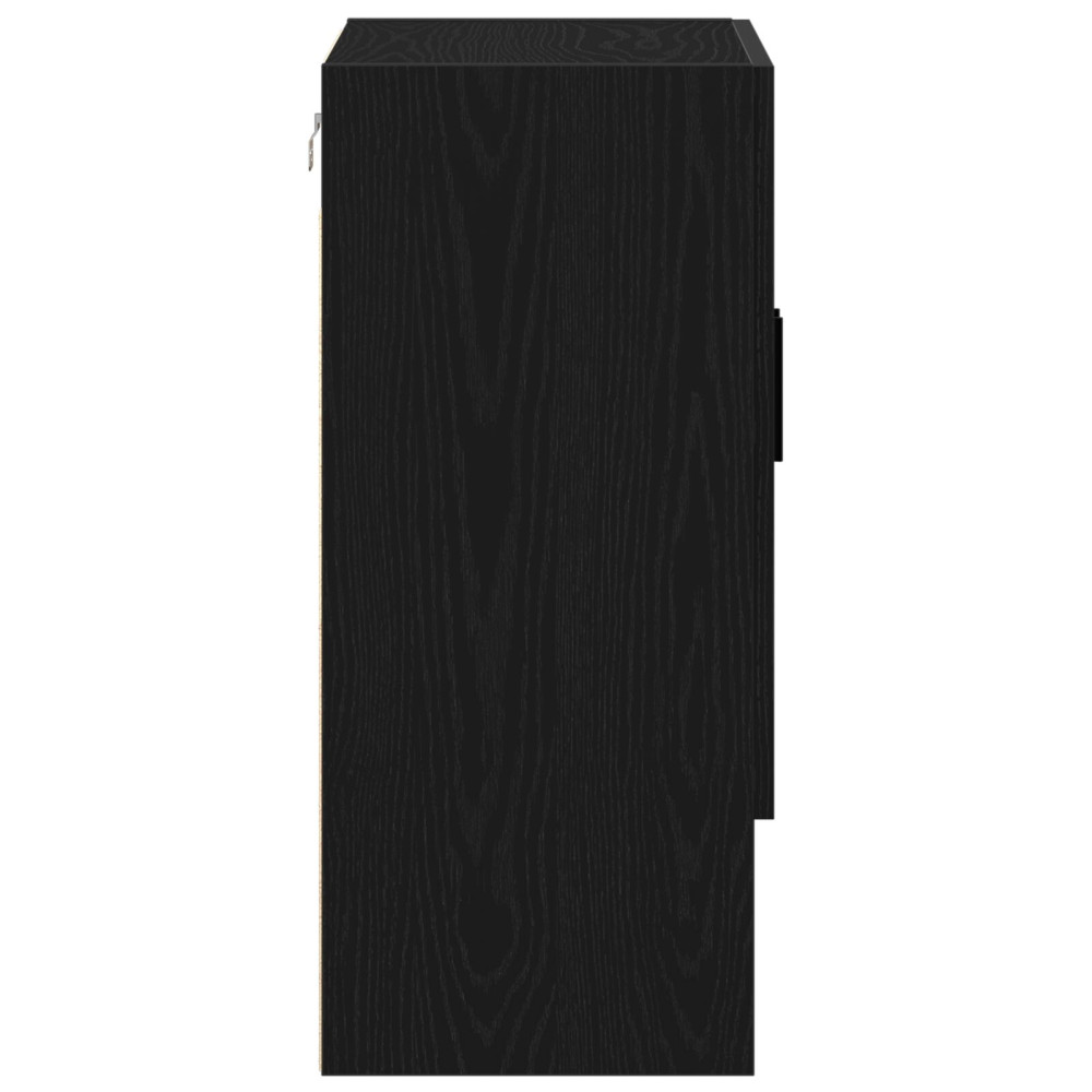 Produktbild för Väggmonterat skåp Svart Ek 60 x 31 x 70 cm Konstruerat trä