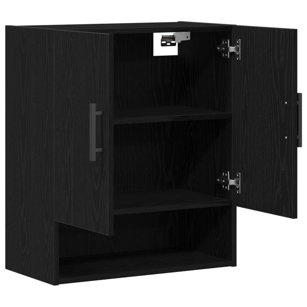 Produktbild för Väggmonterat skåp Svart Ek 60 x 31 x 70 cm Konstruerat trä
