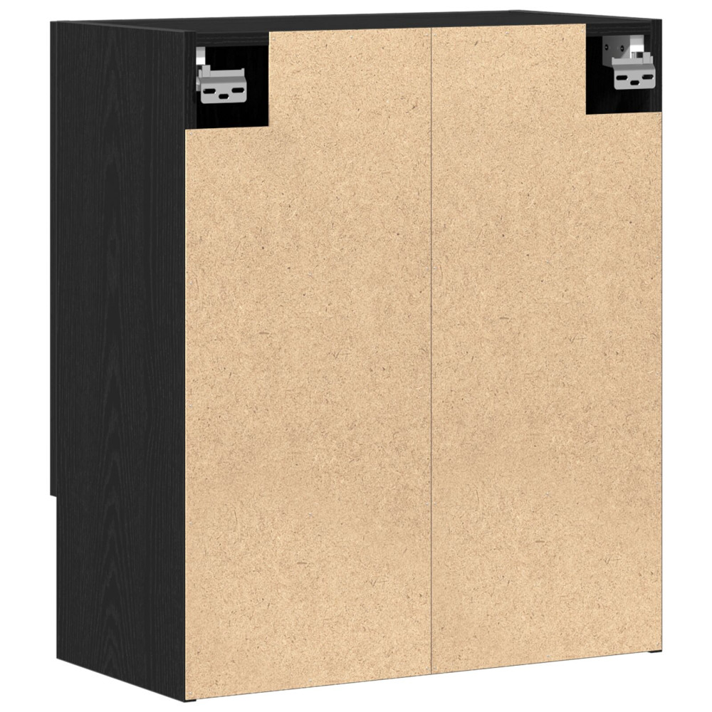 Produktbild för Väggmonterat skåp Svart Ek 60 x 31 x 70 cm Konstruerat trä
