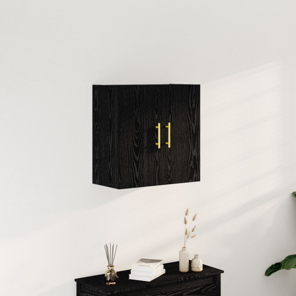 Produktbild för Väggmonterat skåp Svart Ek 60 x 31 x 70 cm Konstruerat trä