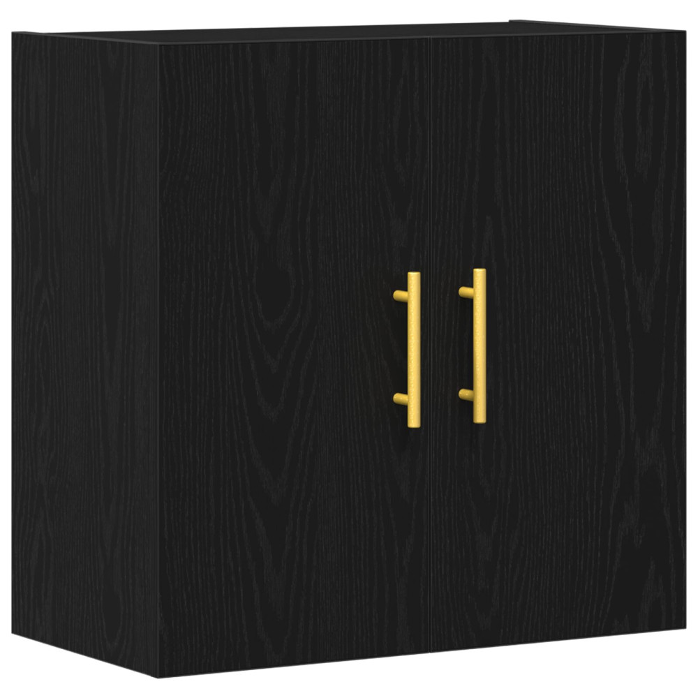 Produktbild för Väggmonterat skåp Svart Ek 60 x 31 x 70 cm Konstruerat trä