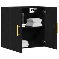 Produktbild för Väggmonterat skåp Svart Ek 60 x 31 x 70 cm Konstruerat trä