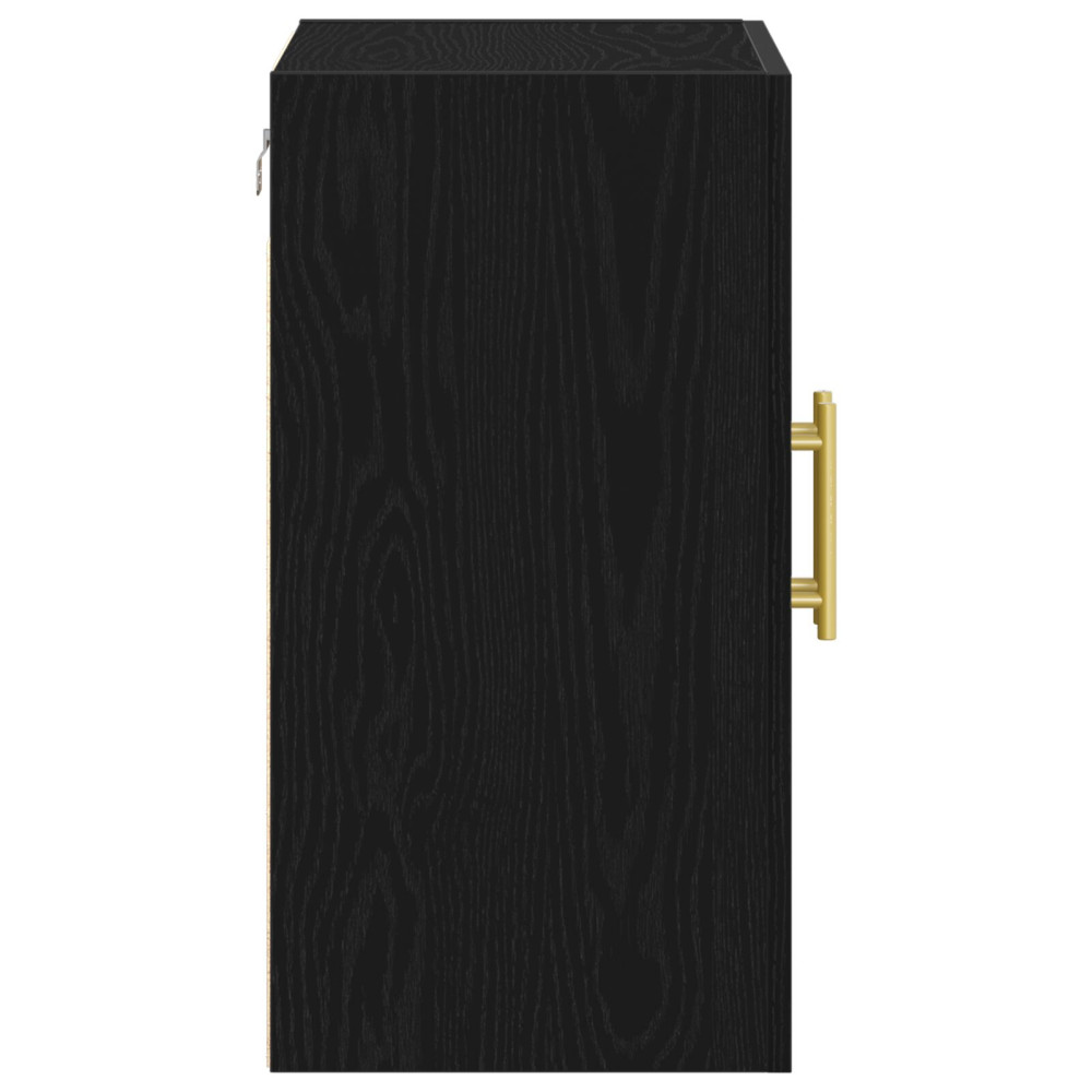 Produktbild för Väggmonterat skåp Svart Ek 60 x 31 x 70 cm Konstruerat trä