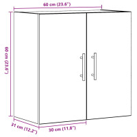 Produktbild för Väggmonterat skåp Svart Ek 60 x 31 x 70 cm Konstruerat trä