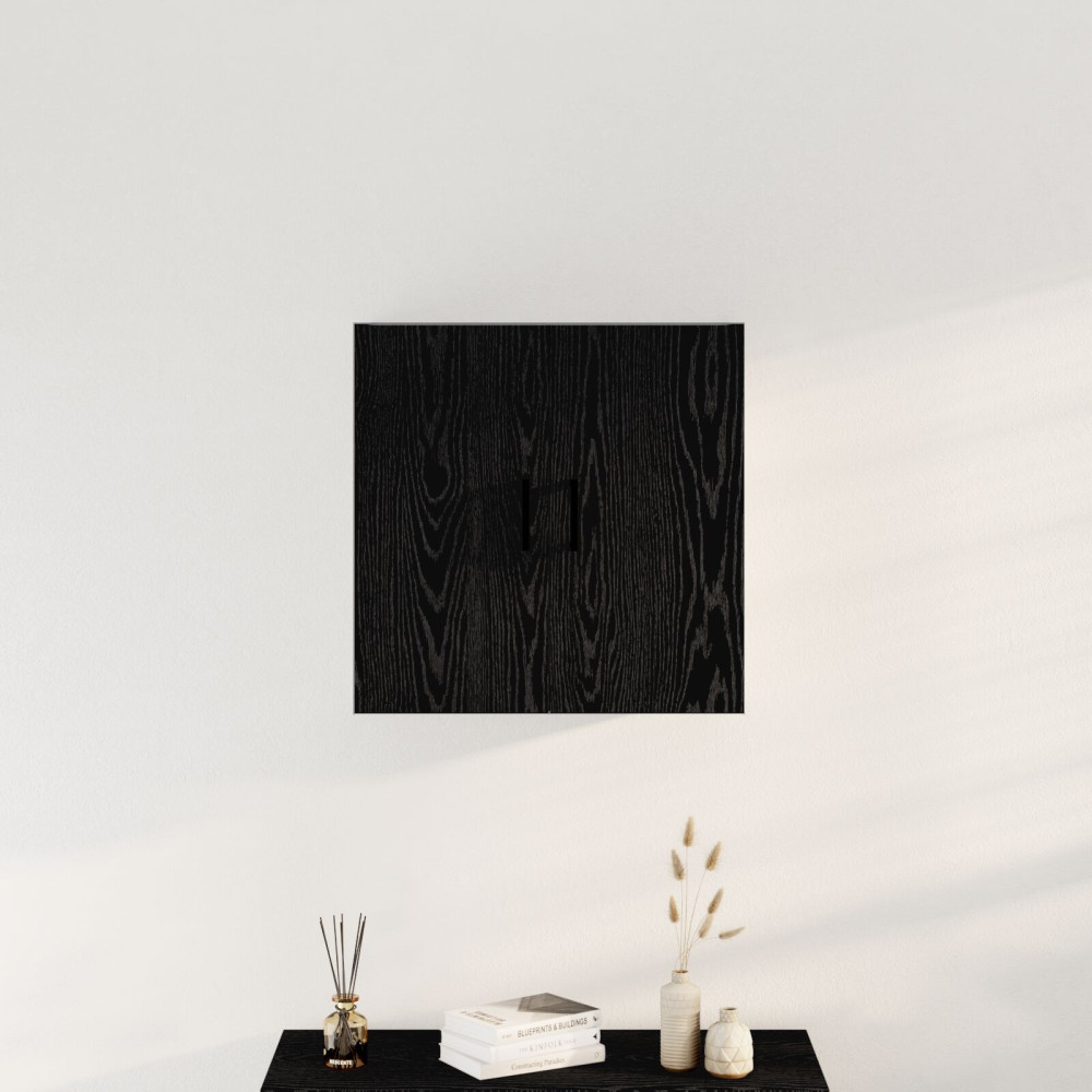 Produktbild för Väggmonterat skåp Svart Ek 60 x 31 x 60 cm Konstruerat trä