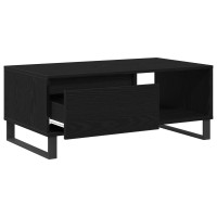 Produktbild för Kaffeebord med låda Svart Ek 90 x 50 x 36,5 cm Konstruerat trä