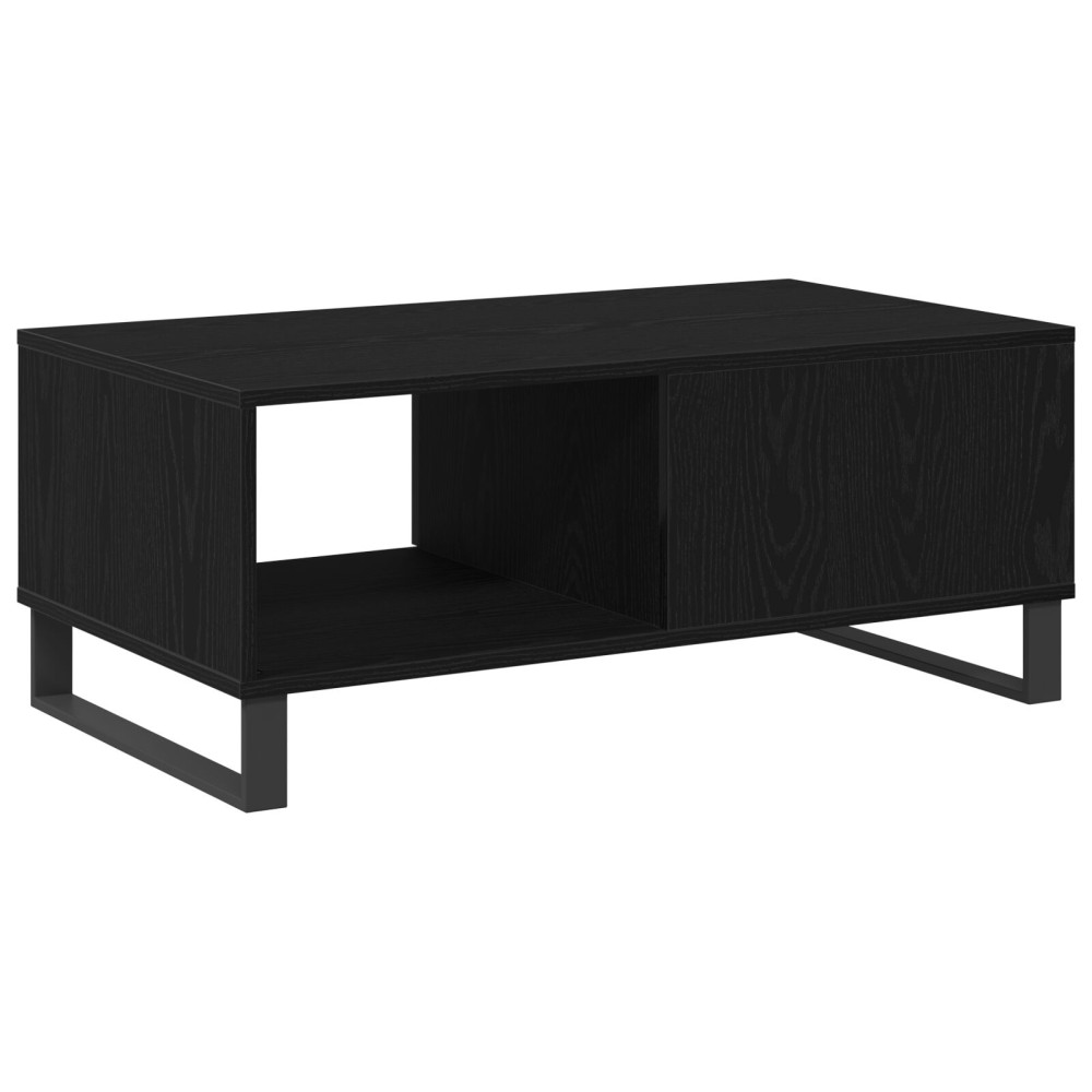 Produktbild för Kaffeebord med låda Svart Ek 90 x 50 x 36,5 cm Konstruerat trä