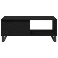 Produktbild för Kaffeebord med låda Svart Ek 90 x 50 x 36,5 cm Konstruerat trä