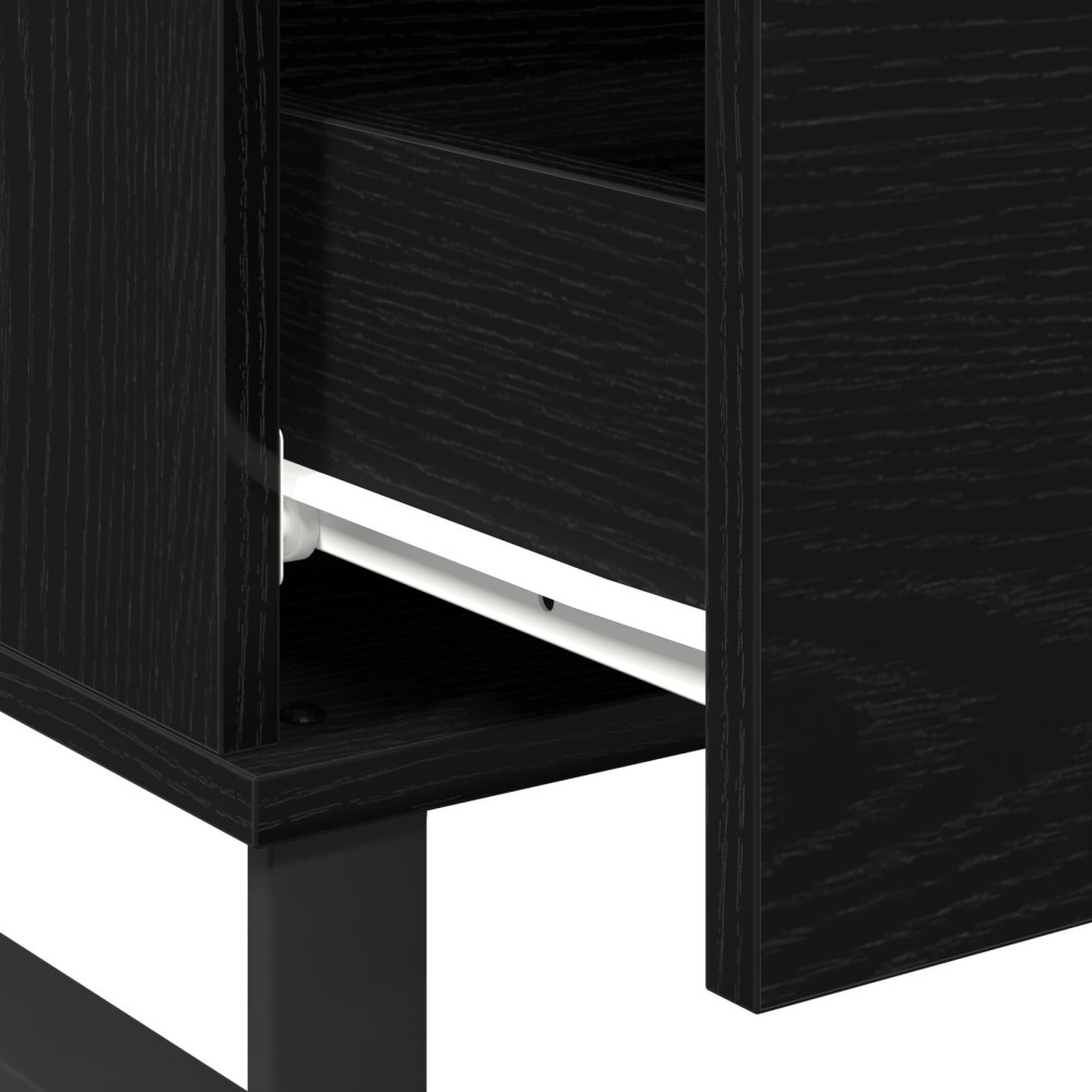Produktbild för Kaffeebord med låda Svart Ek 90 x 50 x 36,5 cm Konstruerat trä