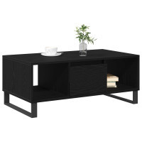 Produktbild för Kaffeebord med låda Svart Ek 90 x 50 x 36.5 cm Konstruerat trä