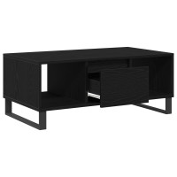 Produktbild för Kaffeebord med låda Svart Ek 90 x 50 x 36.5 cm Konstruerat trä