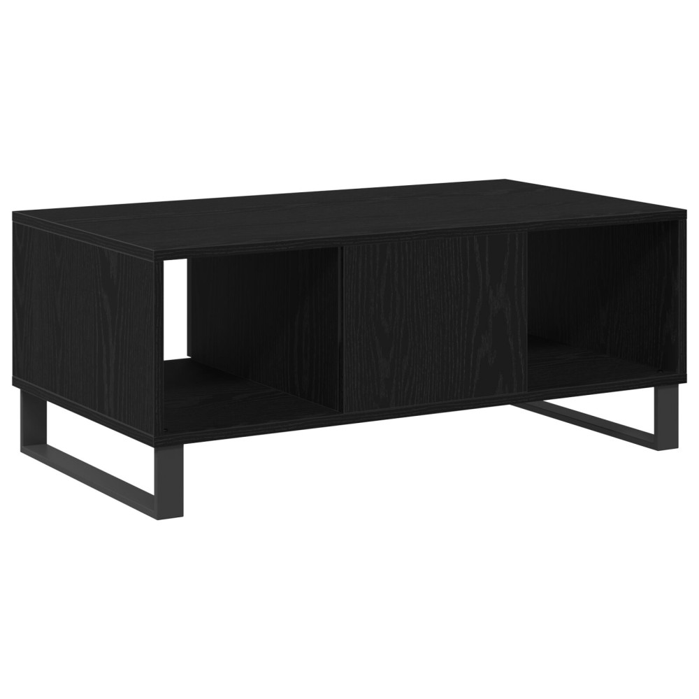 Produktbild för Kaffeebord med låda Svart Ek 90 x 50 x 36.5 cm Konstruerat trä