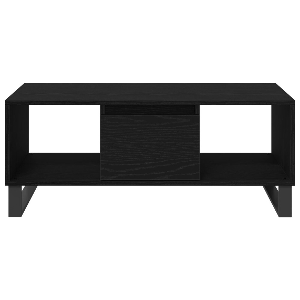 Produktbild för Kaffeebord med låda Svart Ek 90 x 50 x 36.5 cm Konstruerat trä