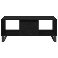 Produktbild för Kaffeebord med låda Svart Ek 90 x 50 x 36.5 cm Konstruerat trä