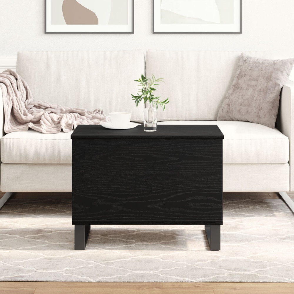 Produktbild för Kaffeebord Svart Ek 60 x 44,5 x 45 cm