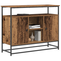 Produktbild för Sideboard Gammalt trä 100 x 35 x 80 cm Konstruerat trä