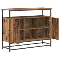 Produktbild för Sideboard Gammalt trä 100 x 35 x 80 cm Konstruerat trä