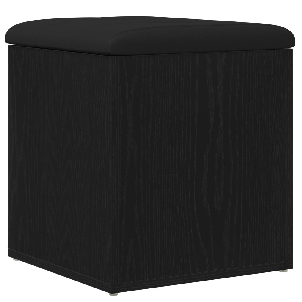 Produktbild för Förvaringsbänk Svart Ek 42 x 42 x 45 cm Konstruerat trä